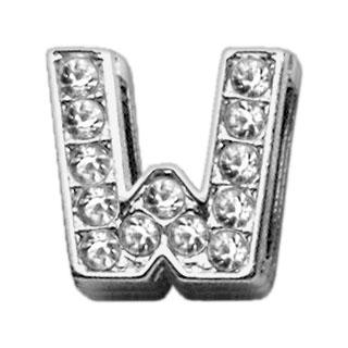 Mirage Pet Products Clear Bling Letter W Sliding Pet Collar Charms, 3/8-in