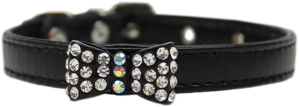 Mirage Pet Products Bow-dacious Crystal Dog Collar, Black, 12
