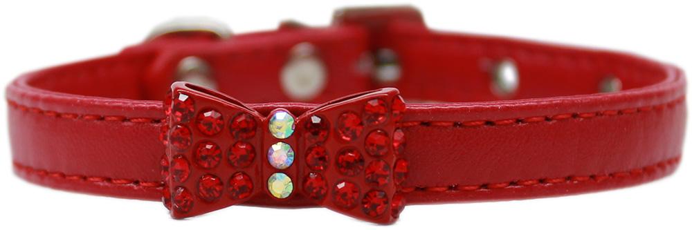 Mirage Pet Products Bow-dacious Crystal Dog Collar, Red, 10