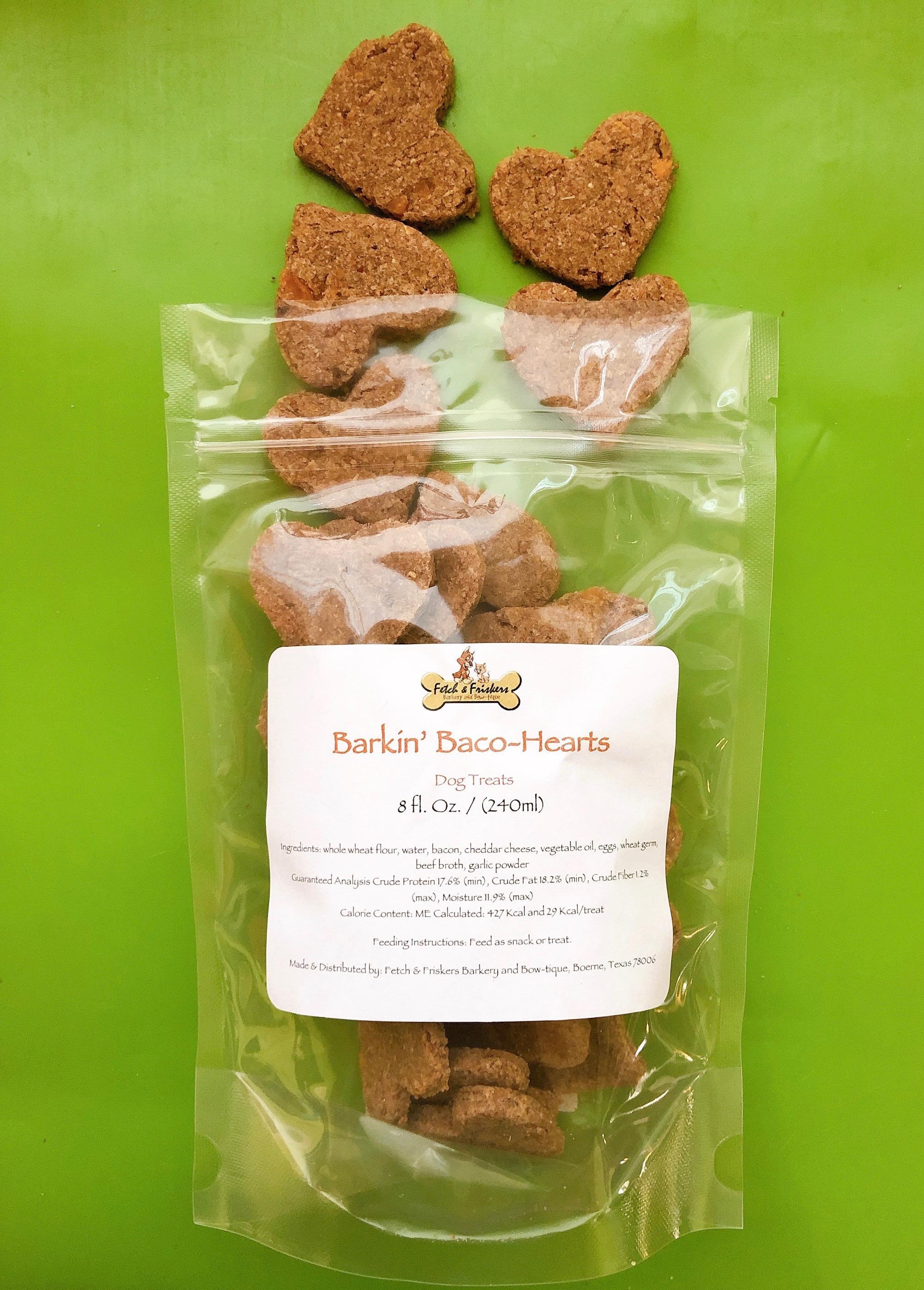 Fetch & Friskers Barkin' Baco-Hearts Dog Treats, 8-oz (Size: 8-oz)