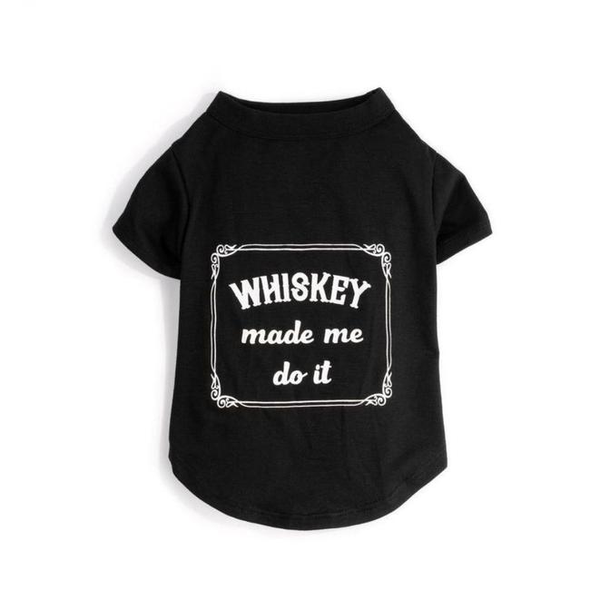 fabdog "Whiskey Made Me Do It" T-Shirt For Dogs, Size 14