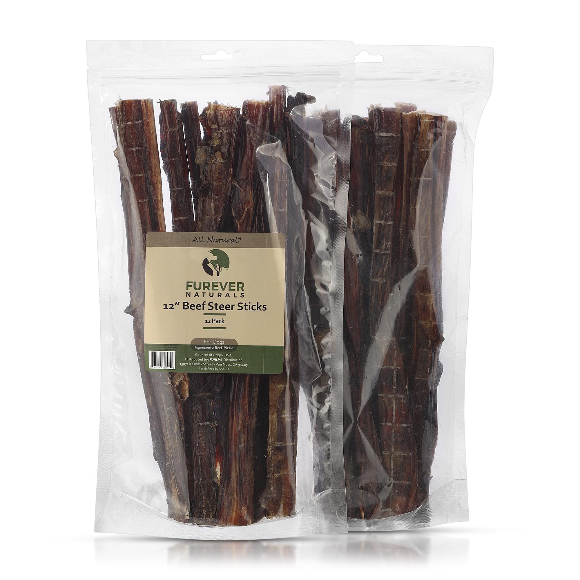 Furever Naturals USA Beef Steer Sticks Dog Treats, 12-in, 12-pk