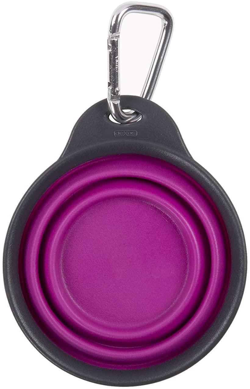 Dexas Collapsible Travel Pet Cup, Fuchsia
