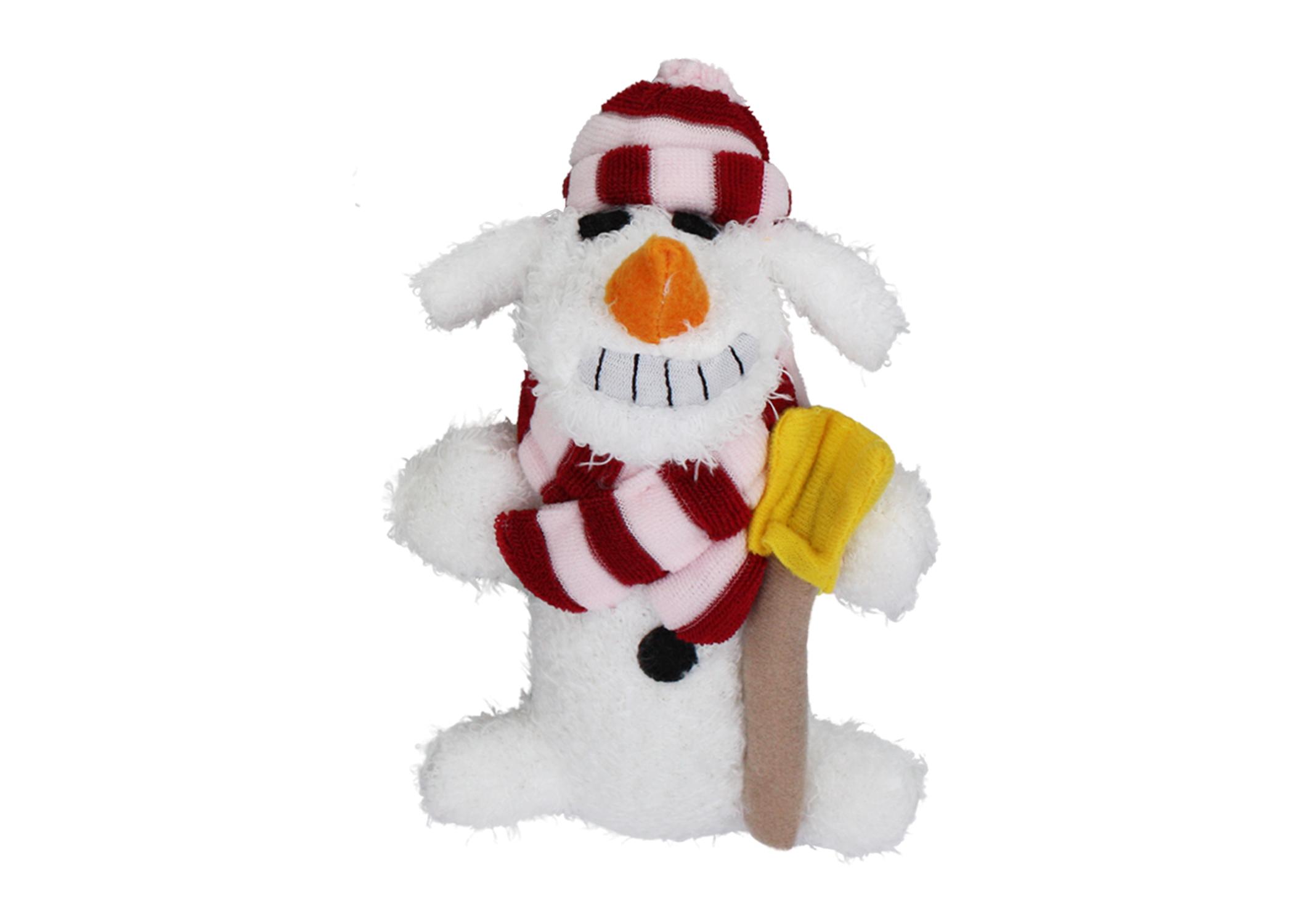 Multipet Loofa Snowman Dog Toy, 6-in