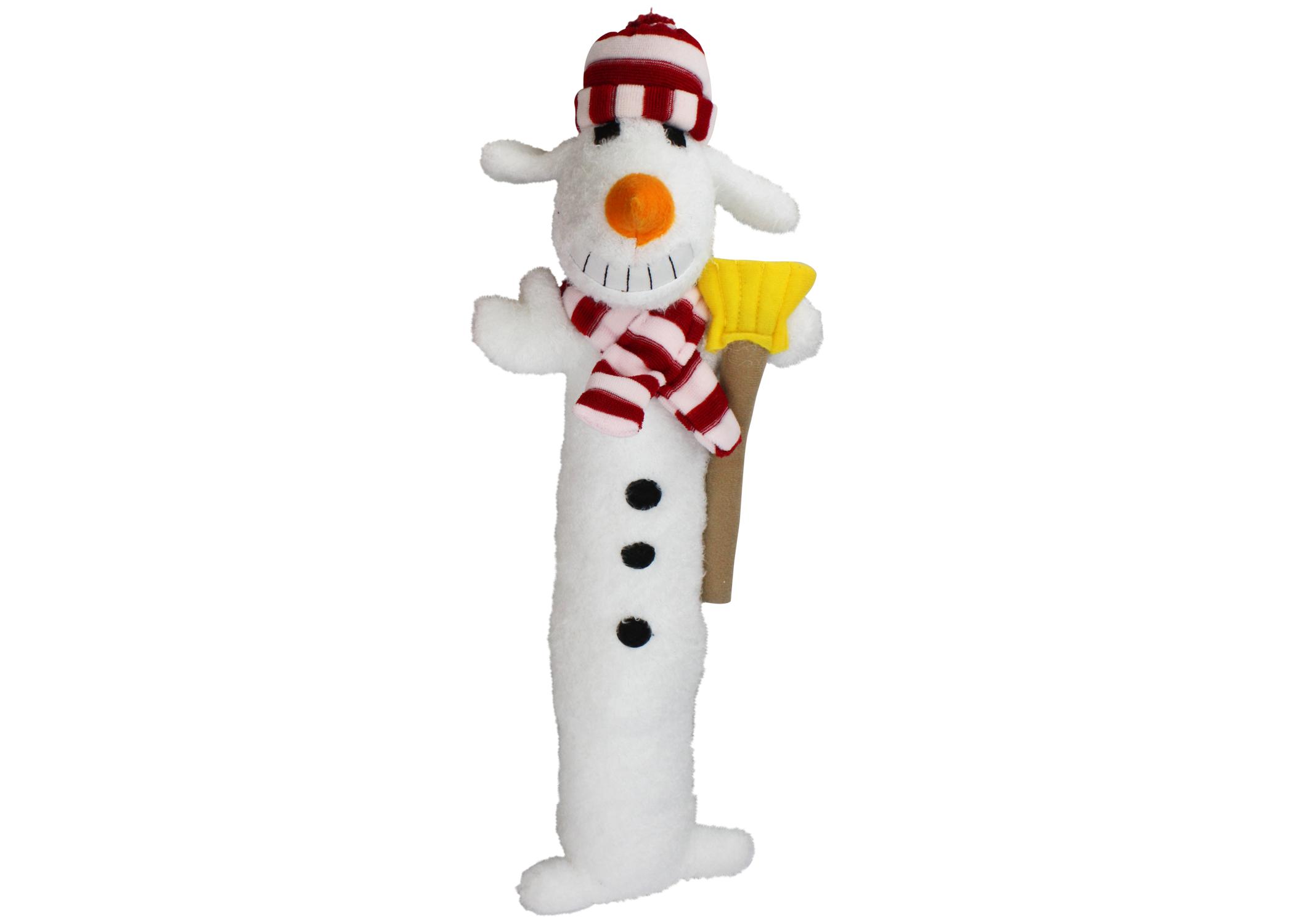 Multipet Loofa Snowman Dog Toy, 18-in