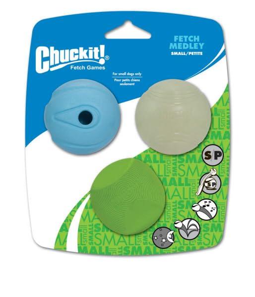 Chuckit! Fetch Ball Medley Triple Pack Dog Toy, Small