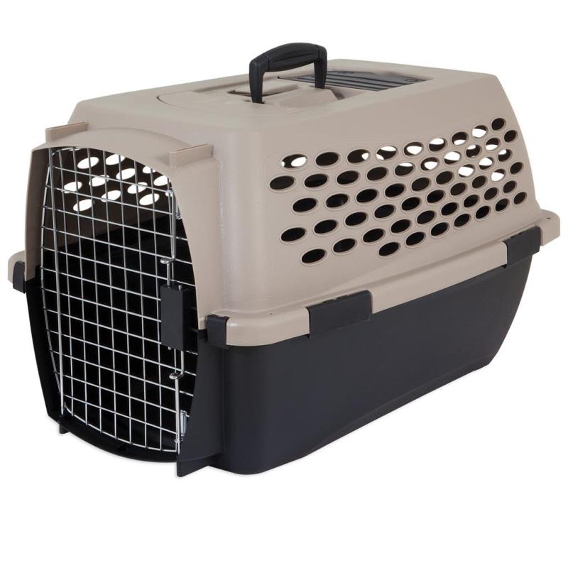 Petmate Vari Kennel Pet Carrier, Taupe/Black, 24-in