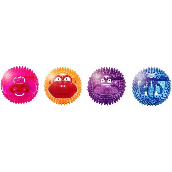 Multipet Doglucent Animal Faces Ball Dog Toy, Color Varies