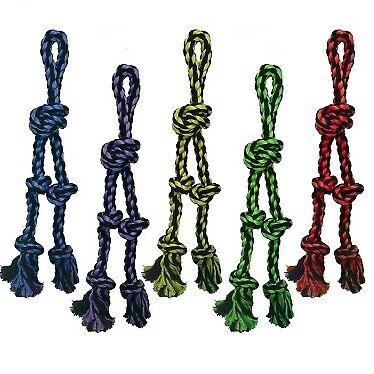 Multipet Nuts for Knots Rope with Danglers Dog Toy, Color Varies, 20-in