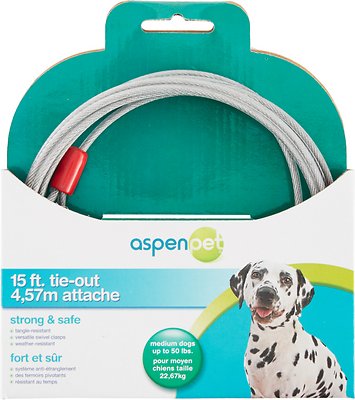 Aspen Pet Medium Tie-Out Cable, 15-ft