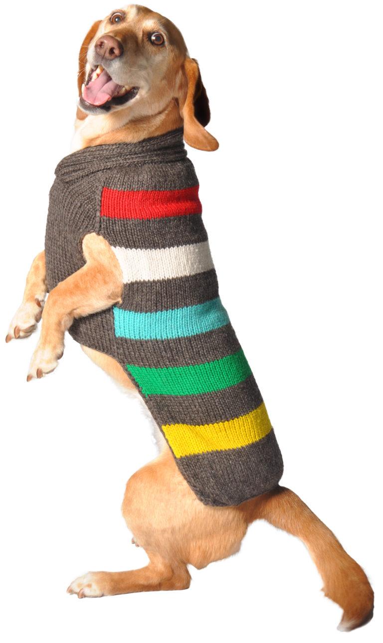 Chilly Dog Charcoal Stripe Dog Sweater, XX-Small