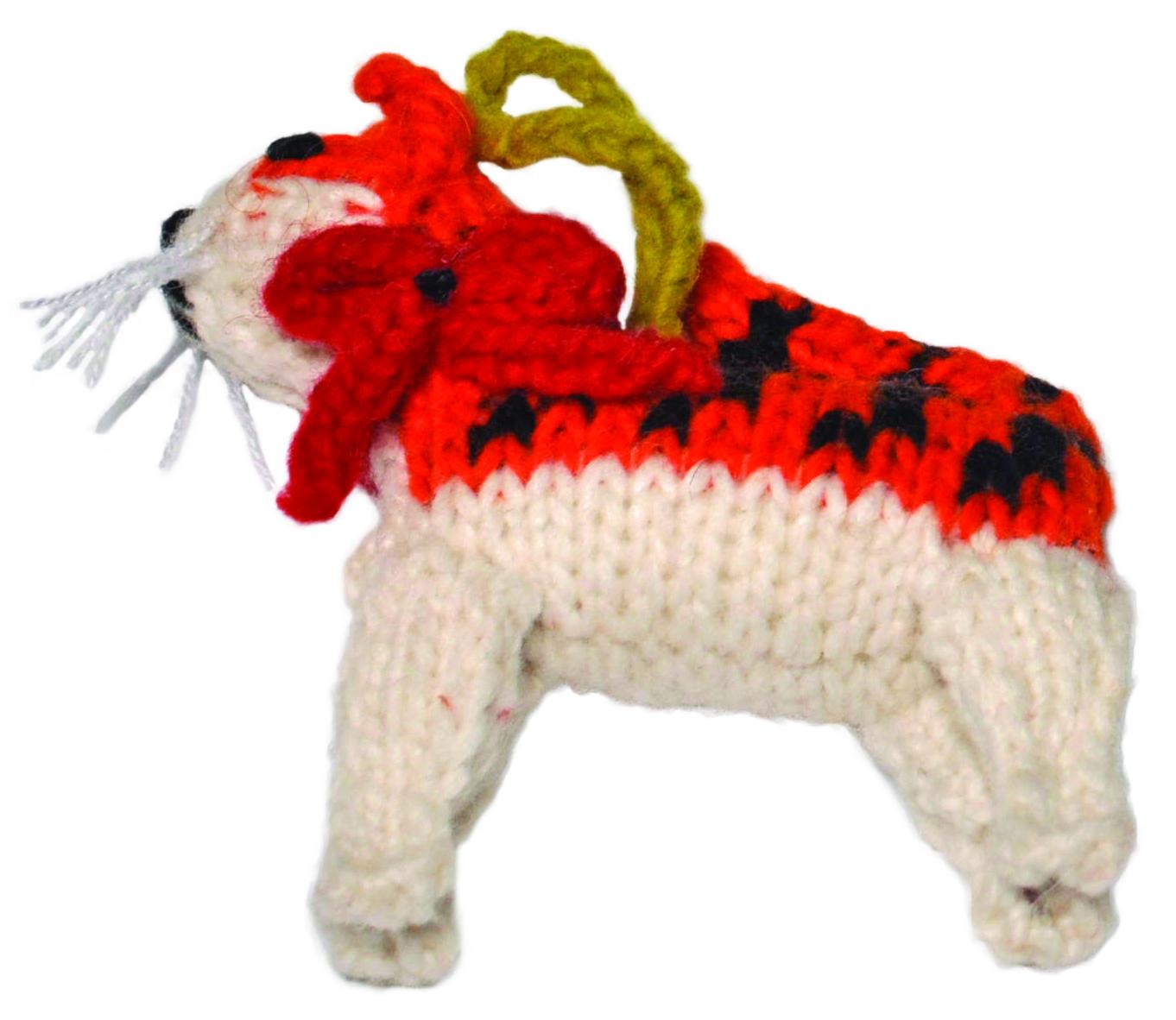 Chilly Dog Tabby Cat Ornament, Orange
