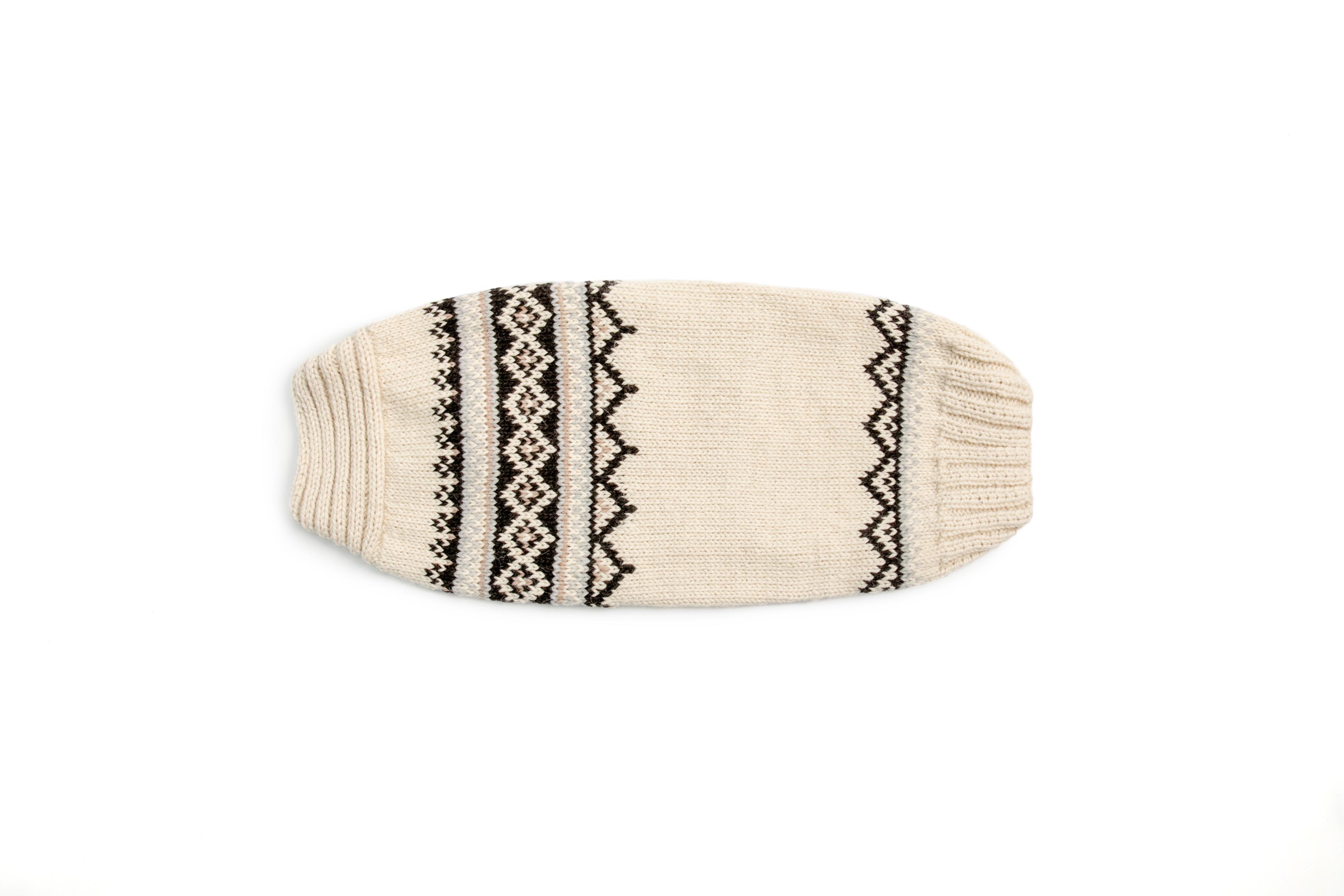 Chilly Dog Alpaca Wyatt Dog Sweater, Cream, Small