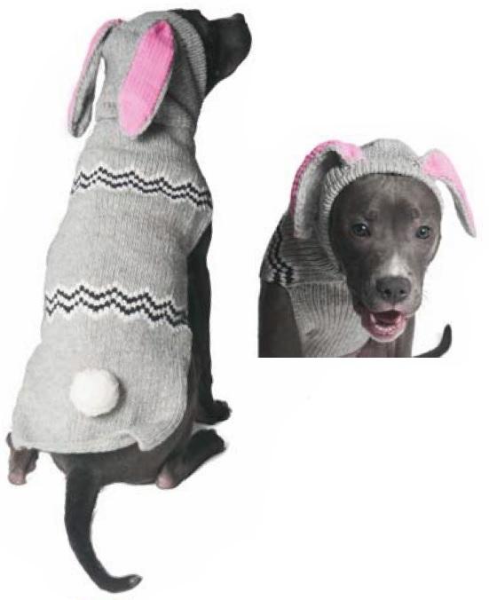Chilly Dog Bunny Hoodie Dog Sweater, Large