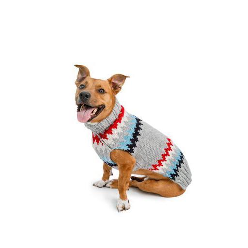 Chilly Dog Gray Chevron Dog Sweater, XX-Large
