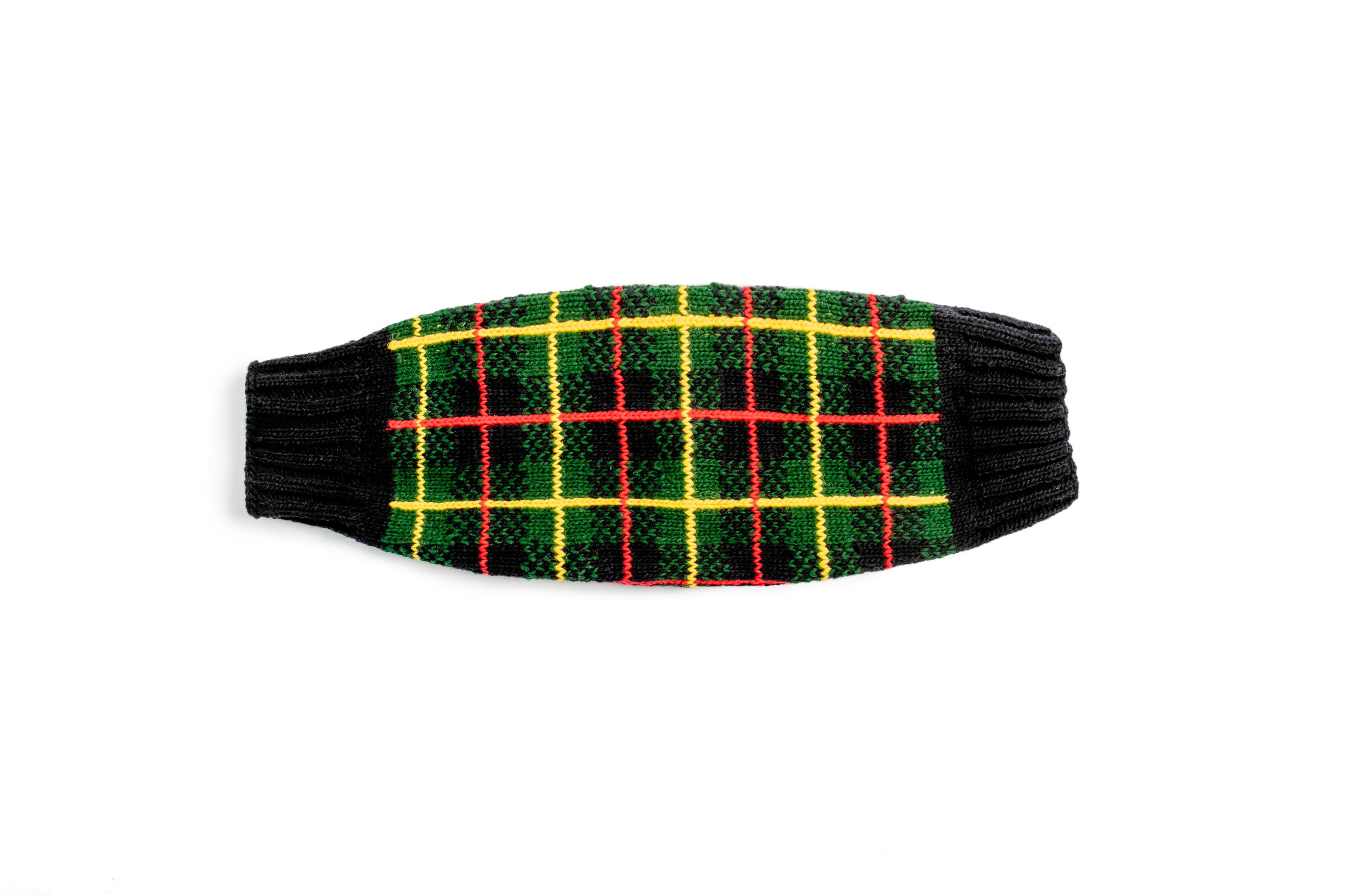 Chilly Dog Plaid Dog Sweater, Navy Tartan, X-Small