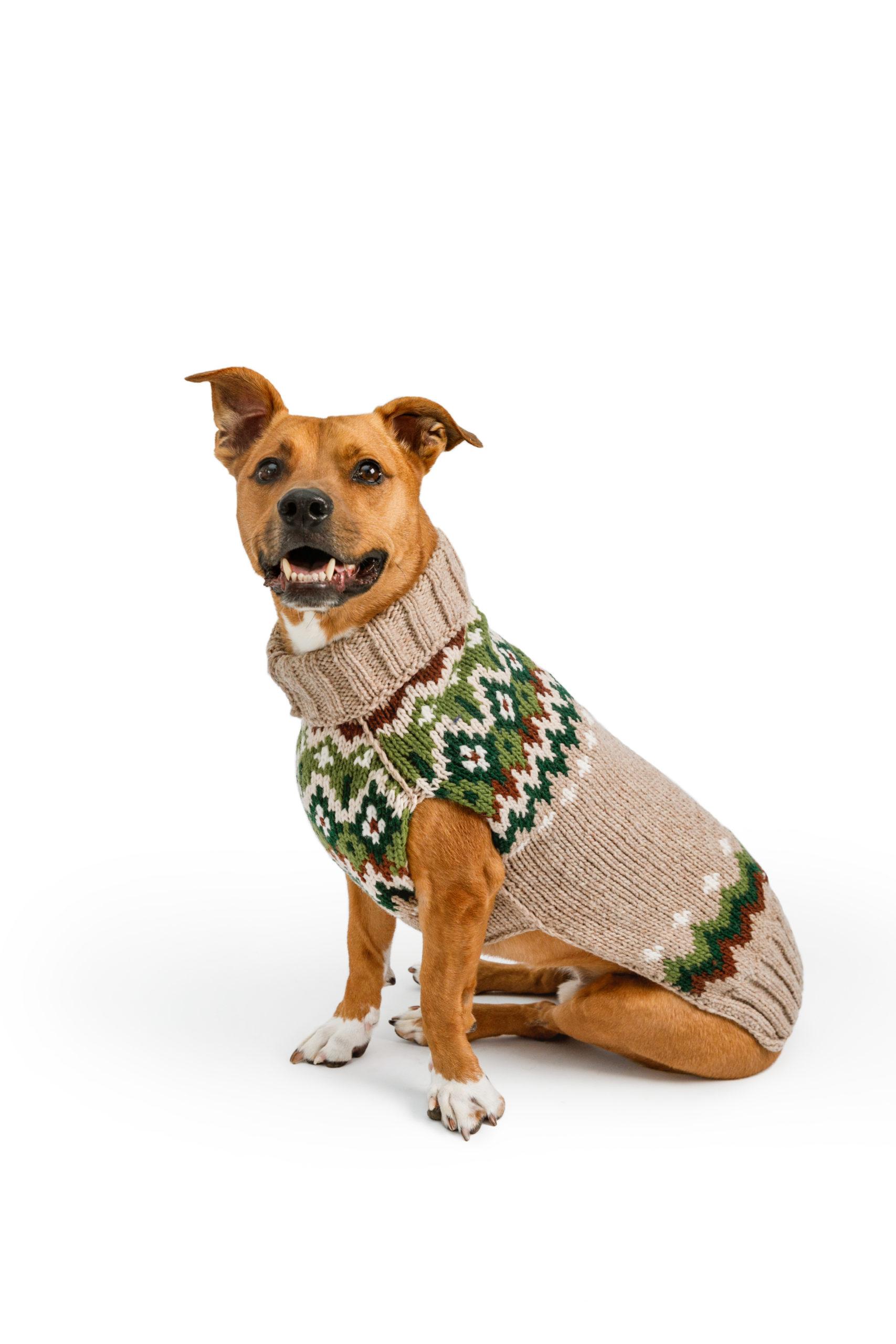Chilly Dog Ragg Wool Fairisle Dog Sweater, XX-Small