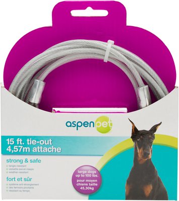 Aspen Pet Large Tie-Out Cable, 15-ft