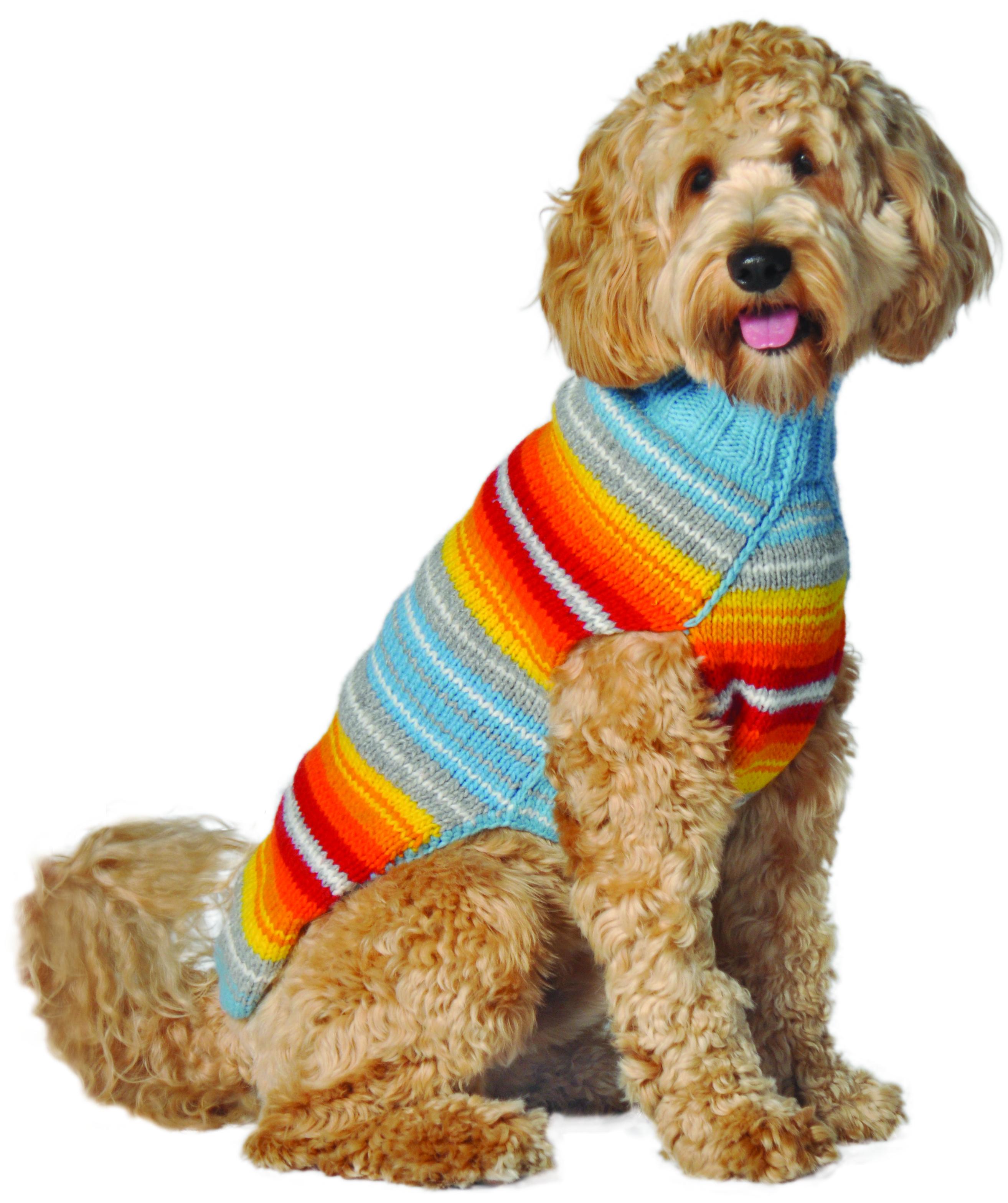 Chilly Dog Serape Dog Sweater, Turquoise, Small