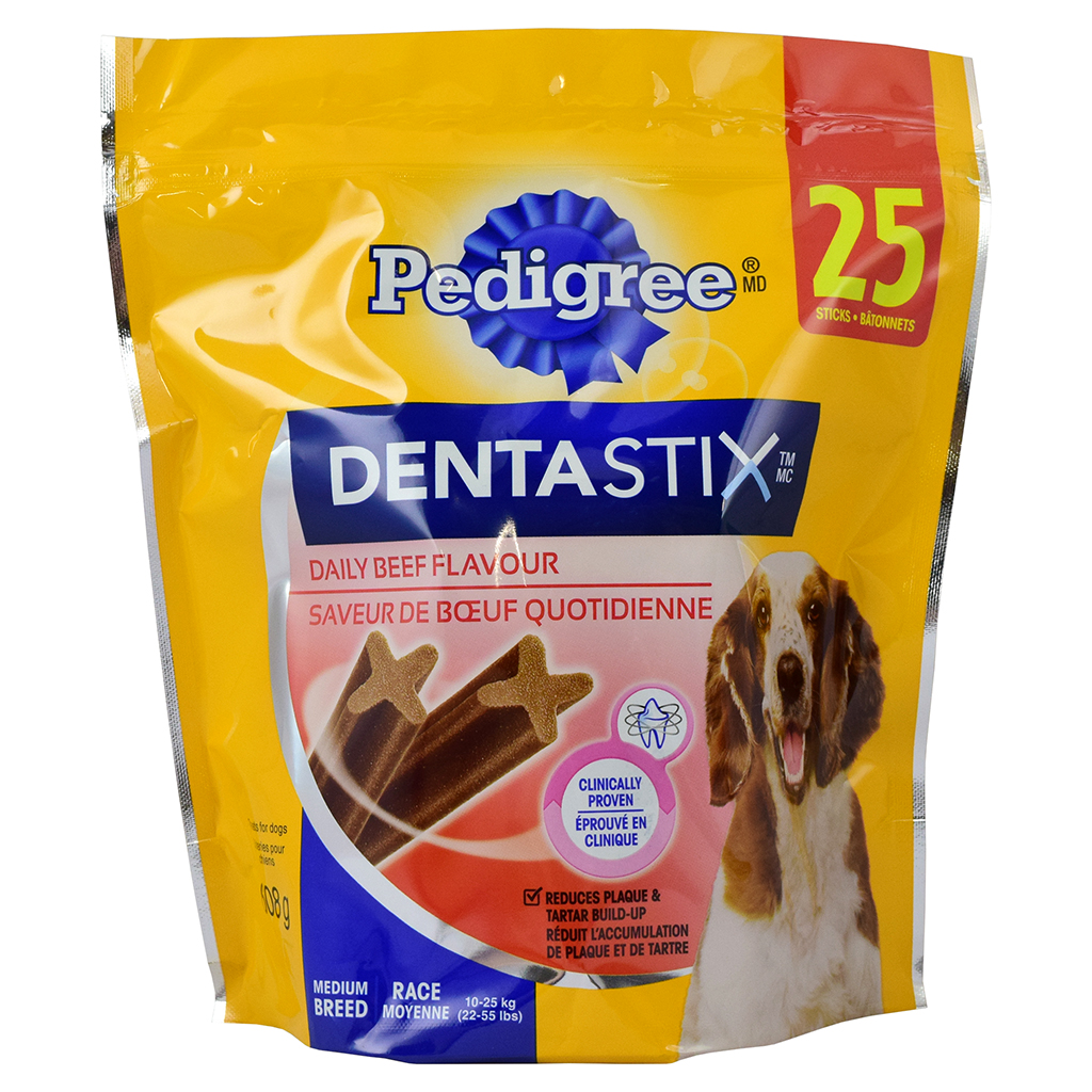 Pedigree Dentastix Beef Dog Treats, Medium, 25-count