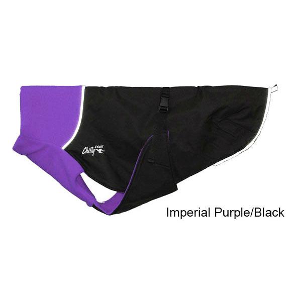 Chilly Dogs Great White North Dog Coat, Imperial Purple/ Black Shell, Standard 21