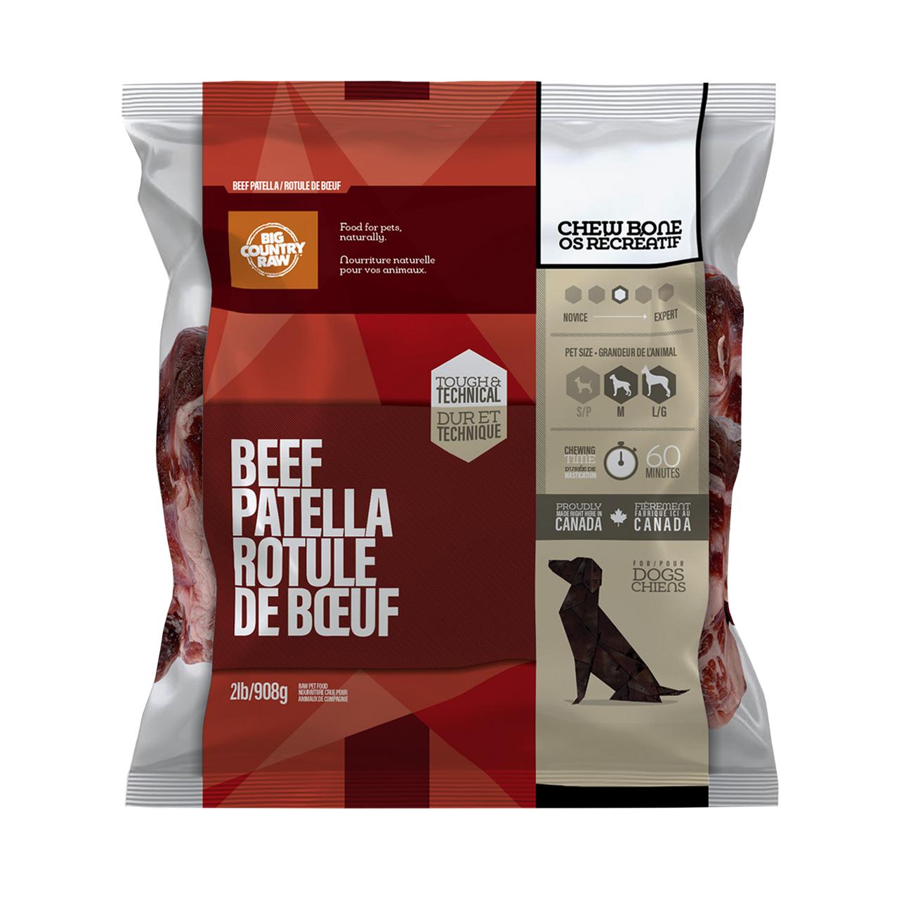 Big Country Raw Beef Patella Bone Frozen Dog Treats, 2-lb