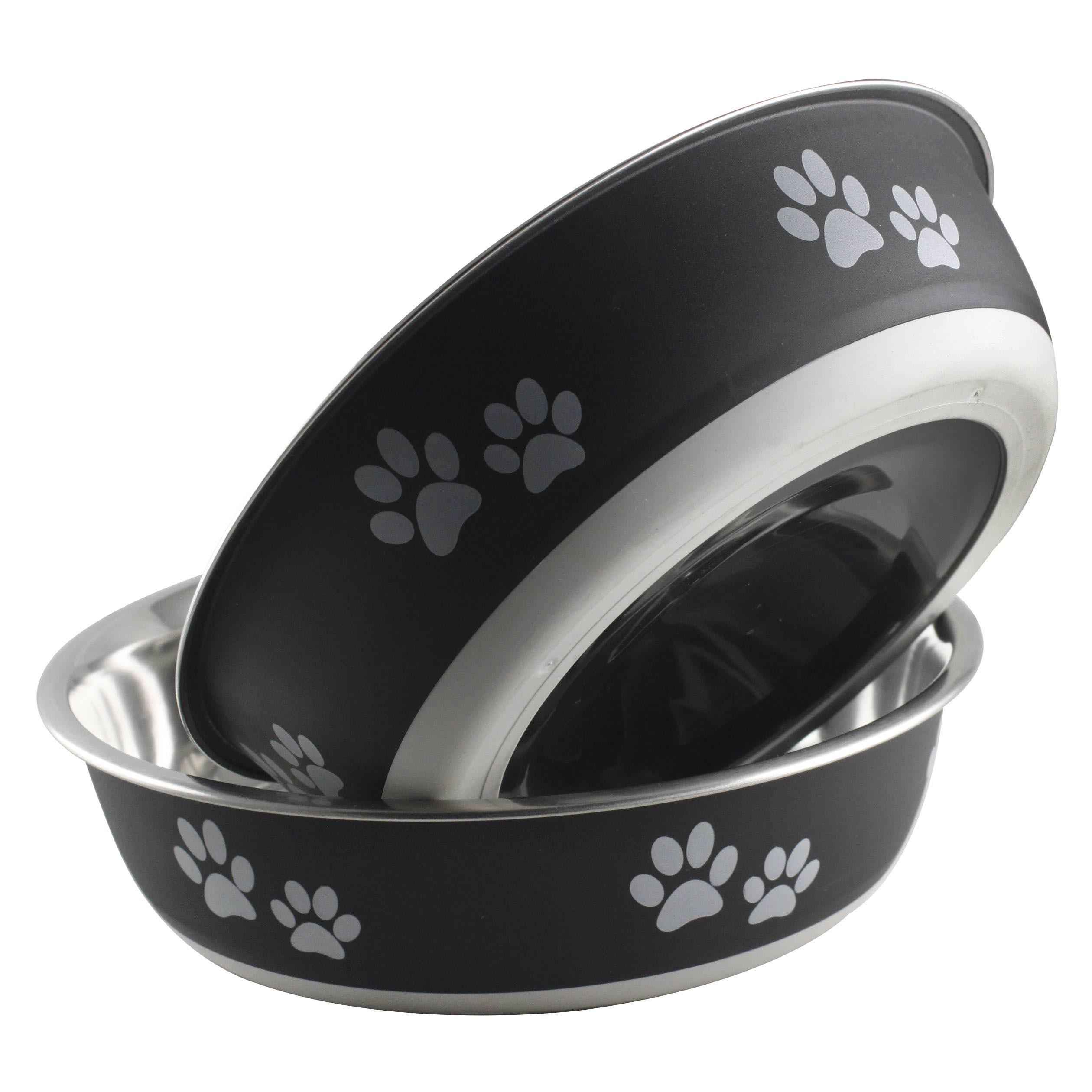 Indipets Buster Dog Bowl, Black, Medium