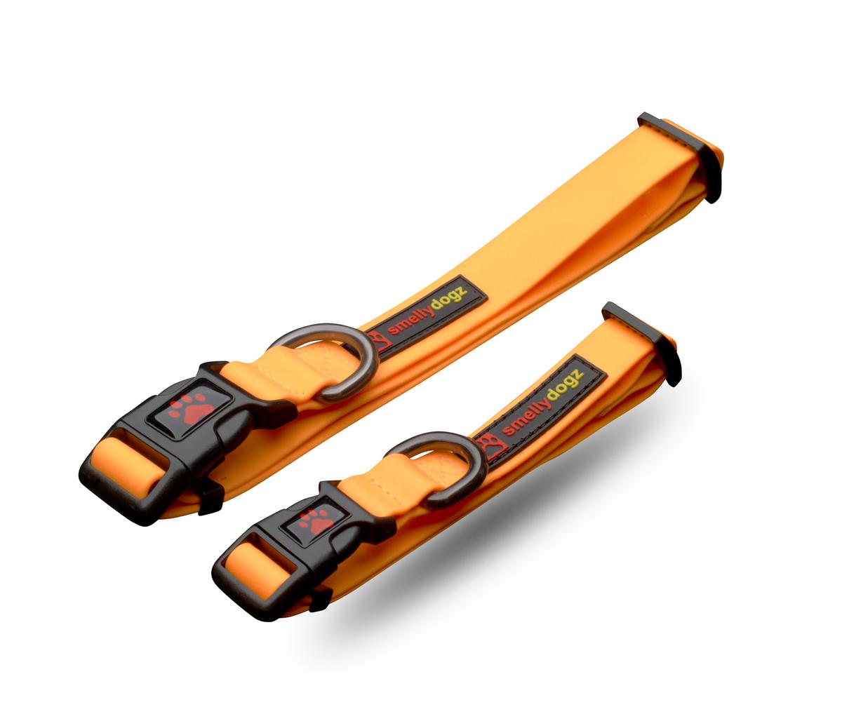 smellydogz Adjustable Comfort Dog Collar, Orange