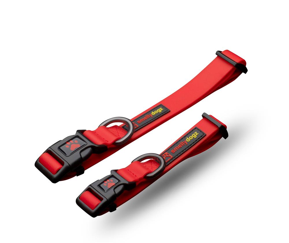smellydogz Adjustable Comfort Dog Collar, Red, 3/4-in x 12-16-in