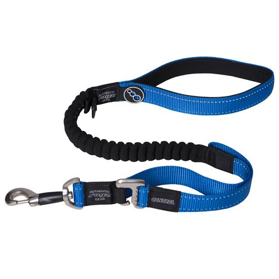 Rogz Control Shock Absorbing Bungee Dog Lead, Blue, 1-in x 46-in