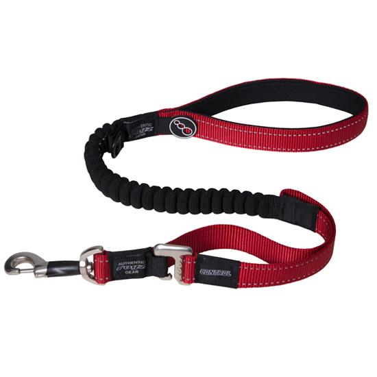 Rogz Control Laisse élastique pour chien absorbant les chocs, rouge, 1 po x 46 po