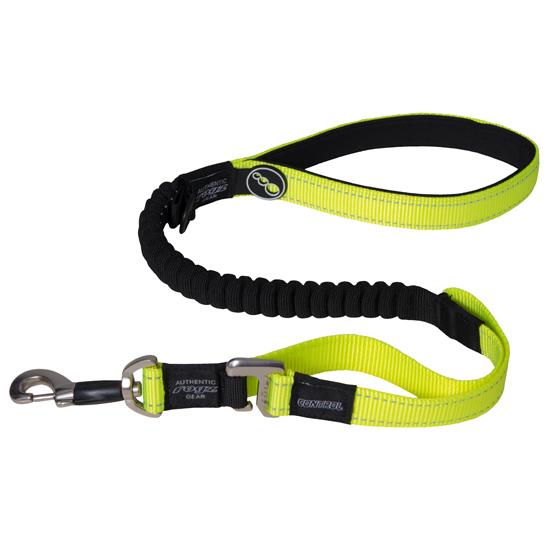 Rogz Control Shock Absorbing Bungee Dog Lead, Yellow, 1-in x 46-in