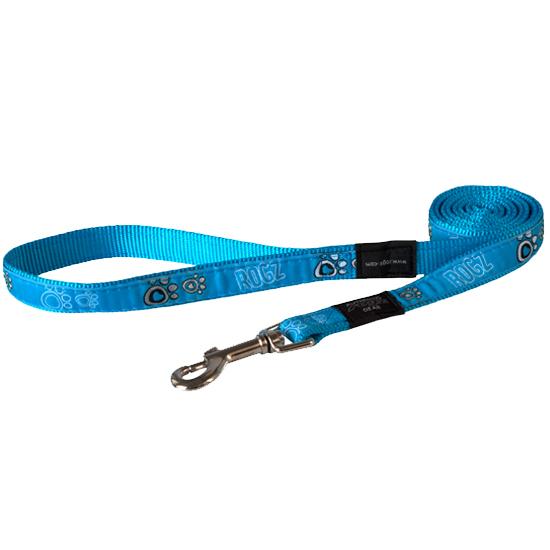 Rogz Fancy Dress Dog Lead, Turquoise Paw