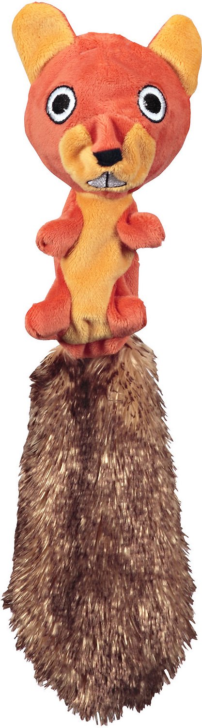 JW Pet Crackle Heads Skippy the Squirrel Dog Toy, Medium