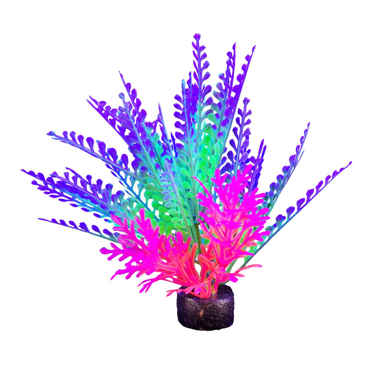 Marina iGlo Fern Aquarium Plant, Purple/Green