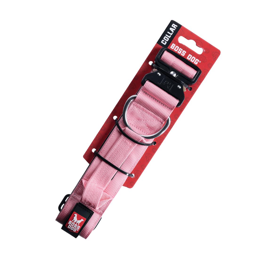 Boss Dog Tactical Dog Collar, Pink, 2-in x 20-28-in