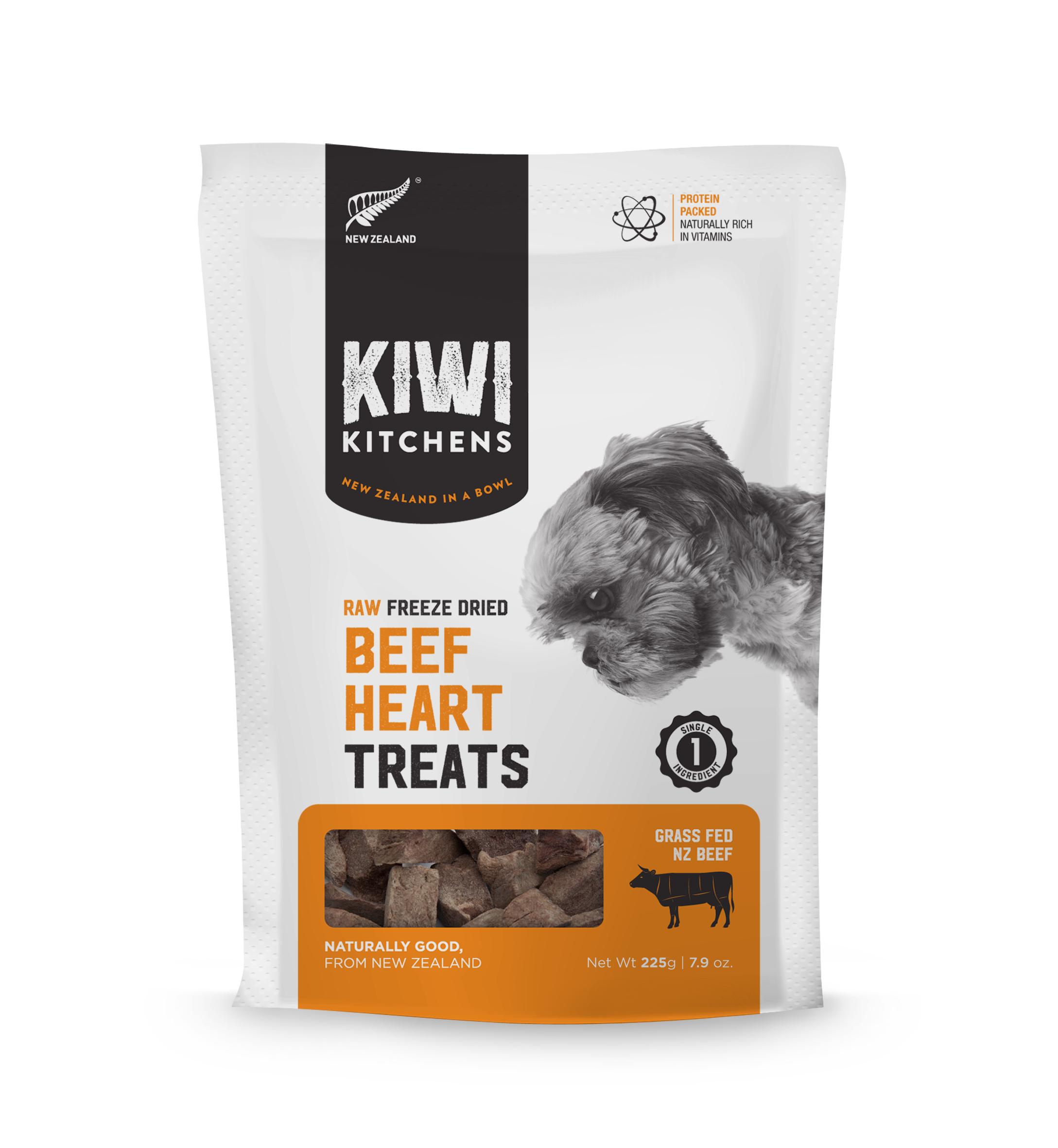 Kiwi Kitchens Beef Heart Raw Freeze-Dried Dog Treats, 7.9-oz