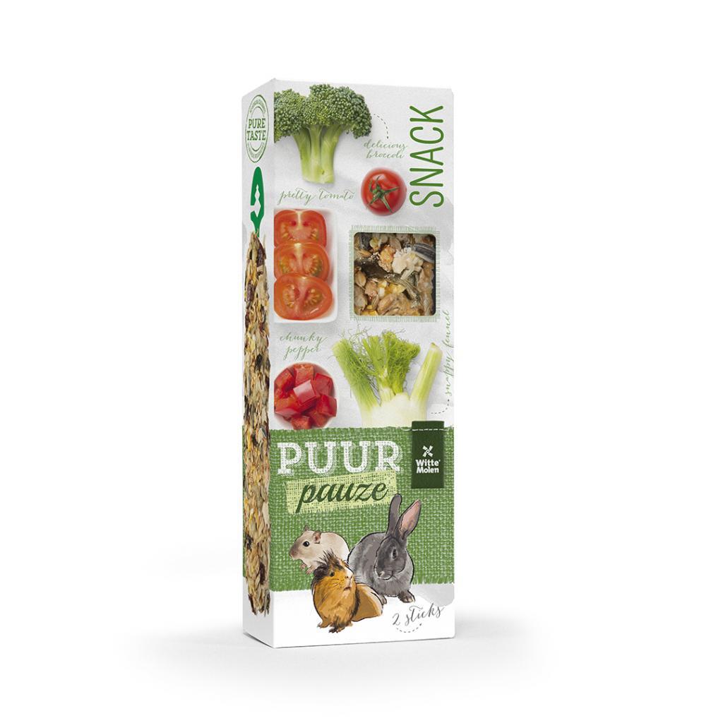 Witte Molen PUUR Pauze Sticks Broccoli & Tomato Small Animal Treats, 110-gram