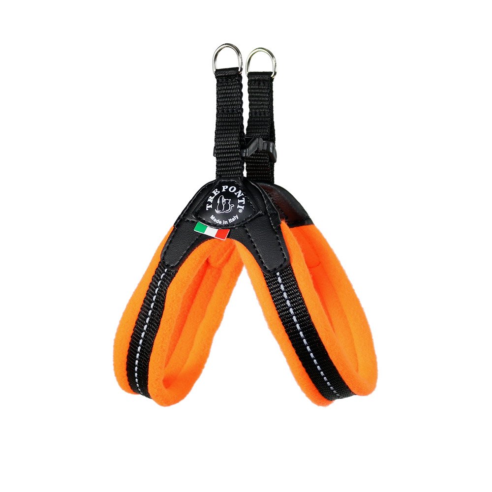 Tre Ponti Fleece Buckle Dog Harness, Florescent Orange