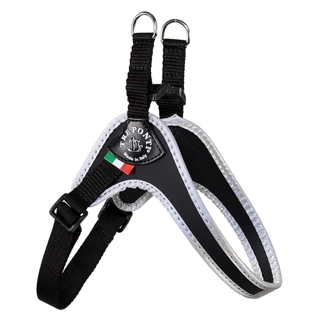 Tre Ponti Genesis Adjustable Belly Strap Dog Harness, Black, 17-22-In