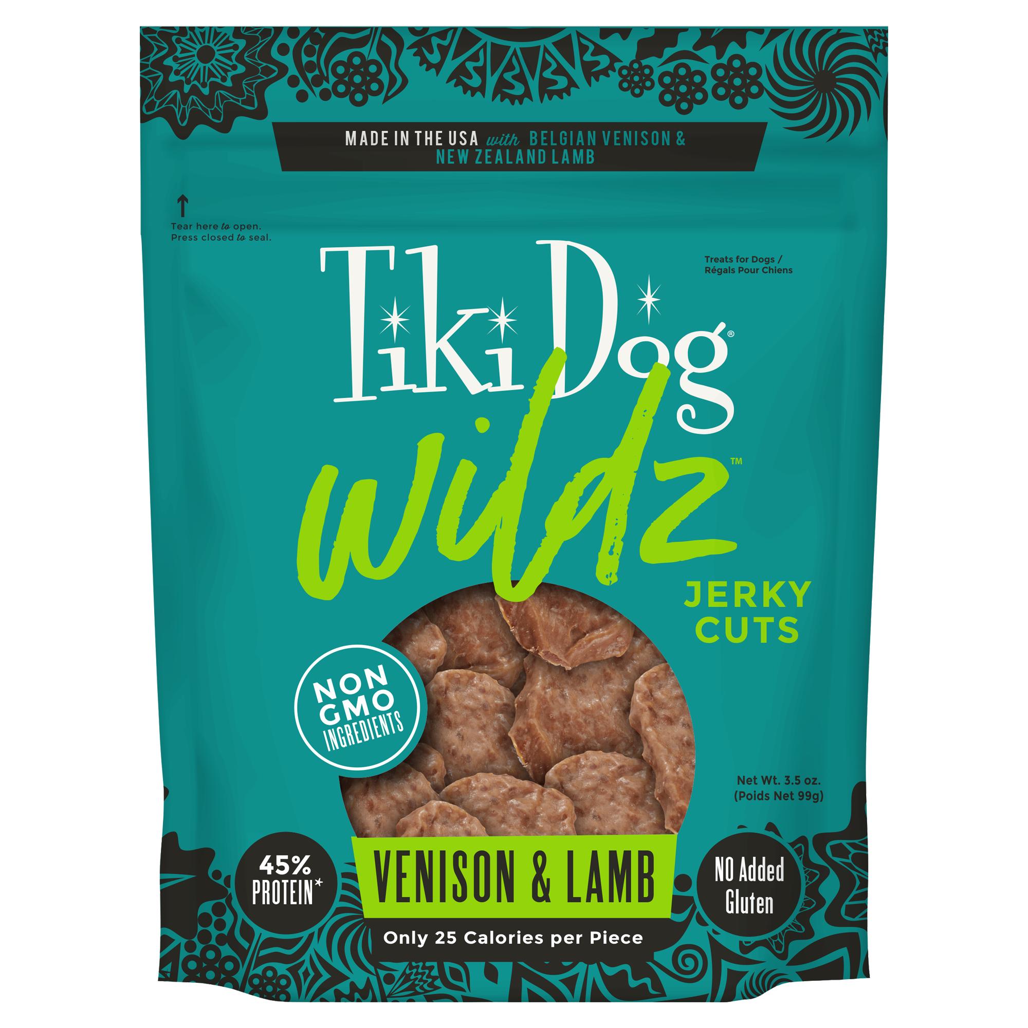 Tiki Dog Wildz Jerky Venison & Lamb Dog Treat, 3.5 oz