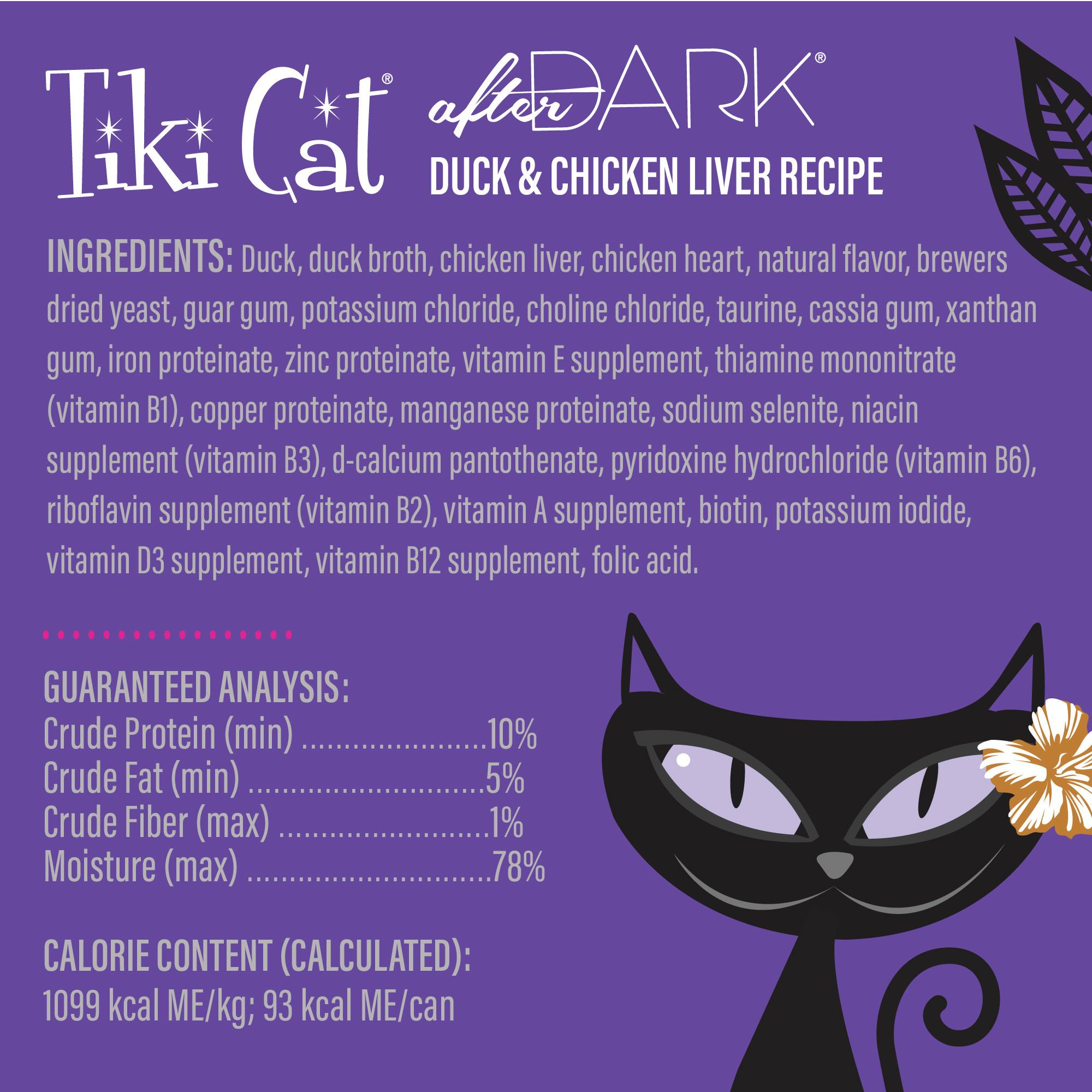 Tiki Cat After Dark Soft Pate Duck & Chicken Liver Wet Cat Food Can, 3-oz