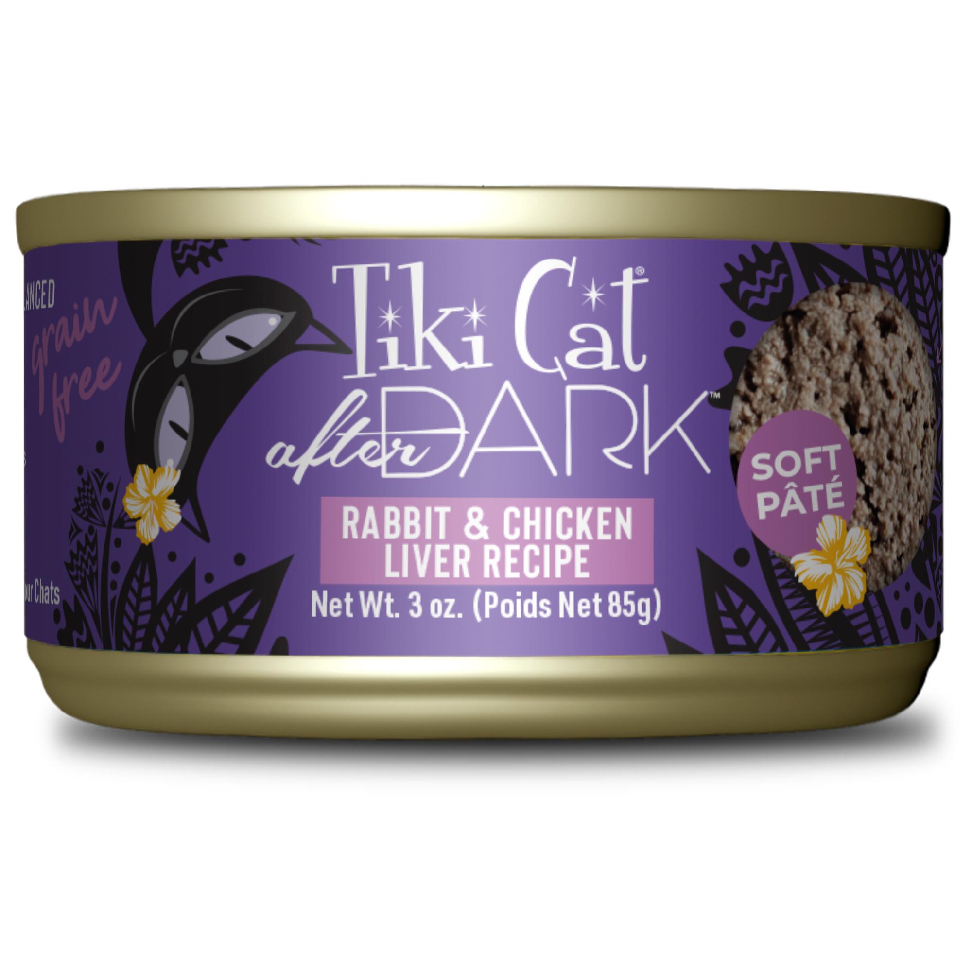 Tiki Cat After Dark Soft Pate Rabbit & Chicken Liver Wet Cat Food Can, 3-oz, case of 12 (**)