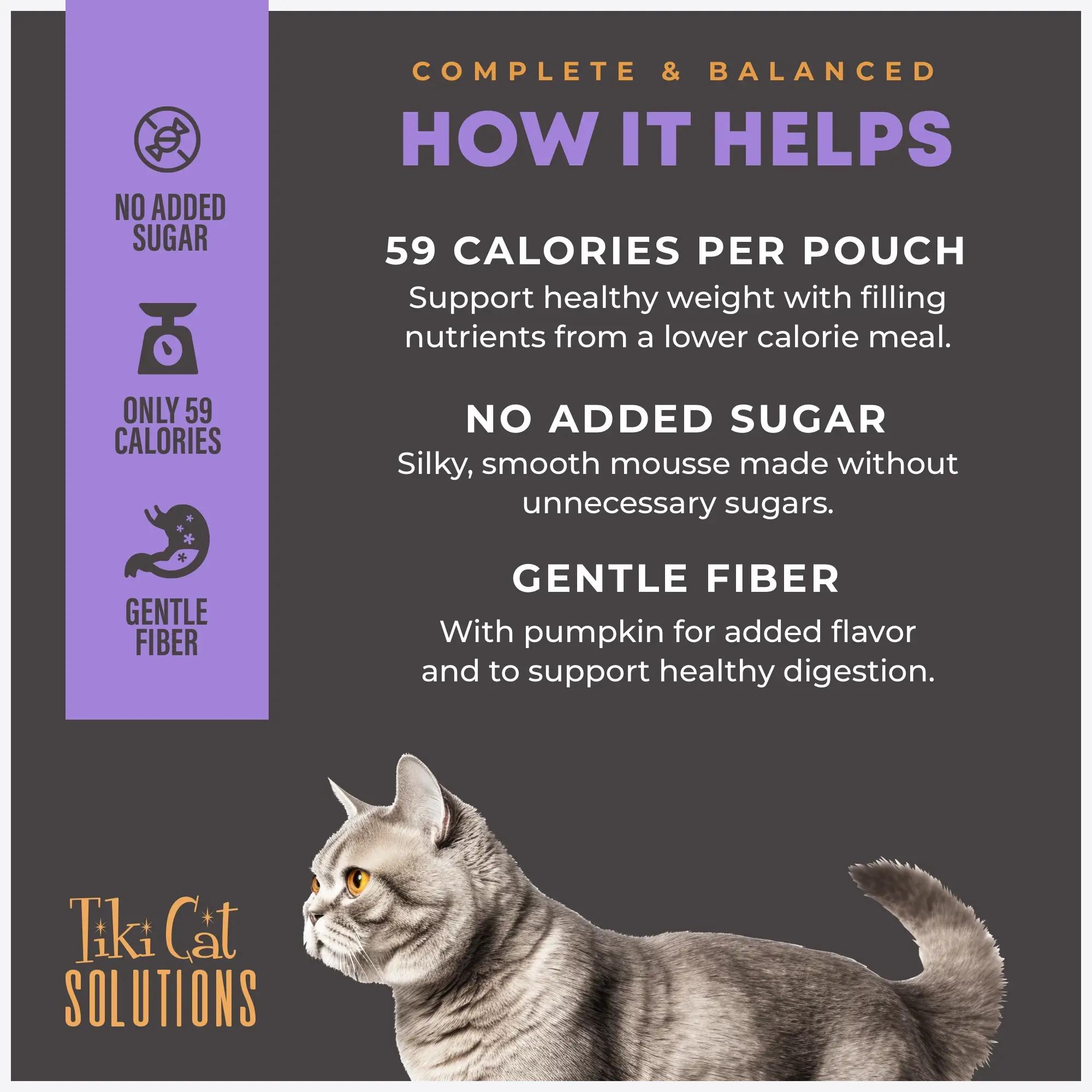 Tiki Cat Solutions Light Mousse Chicken, Turkey & Pumpkin in Broth Wet Cat Food Pouch, 2.4-oz