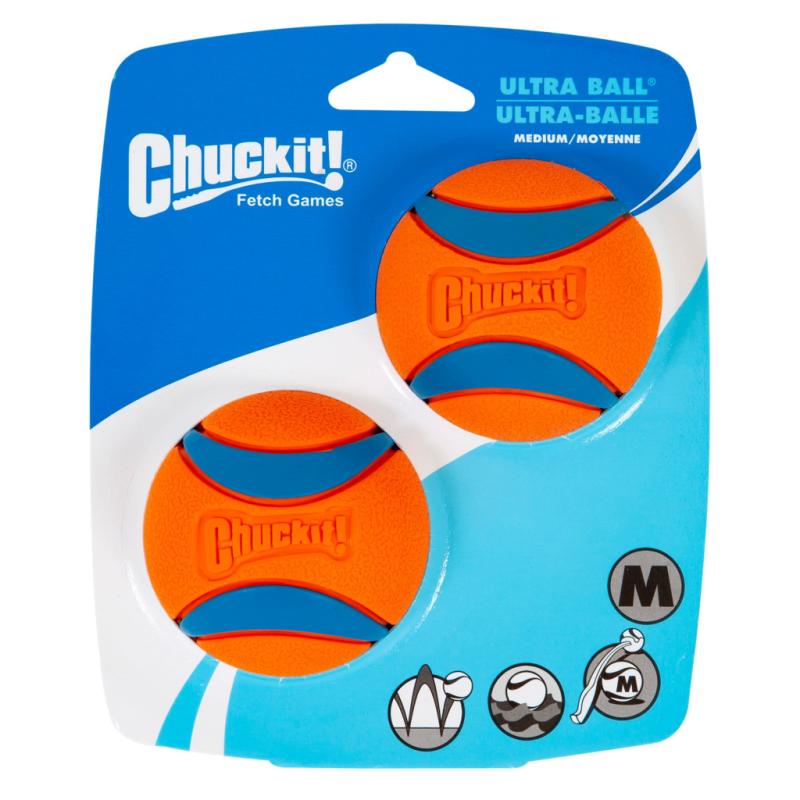 Chuckit! Ultra Rubber Ball Dog Toy, 2 pack, Medium, 2 pack