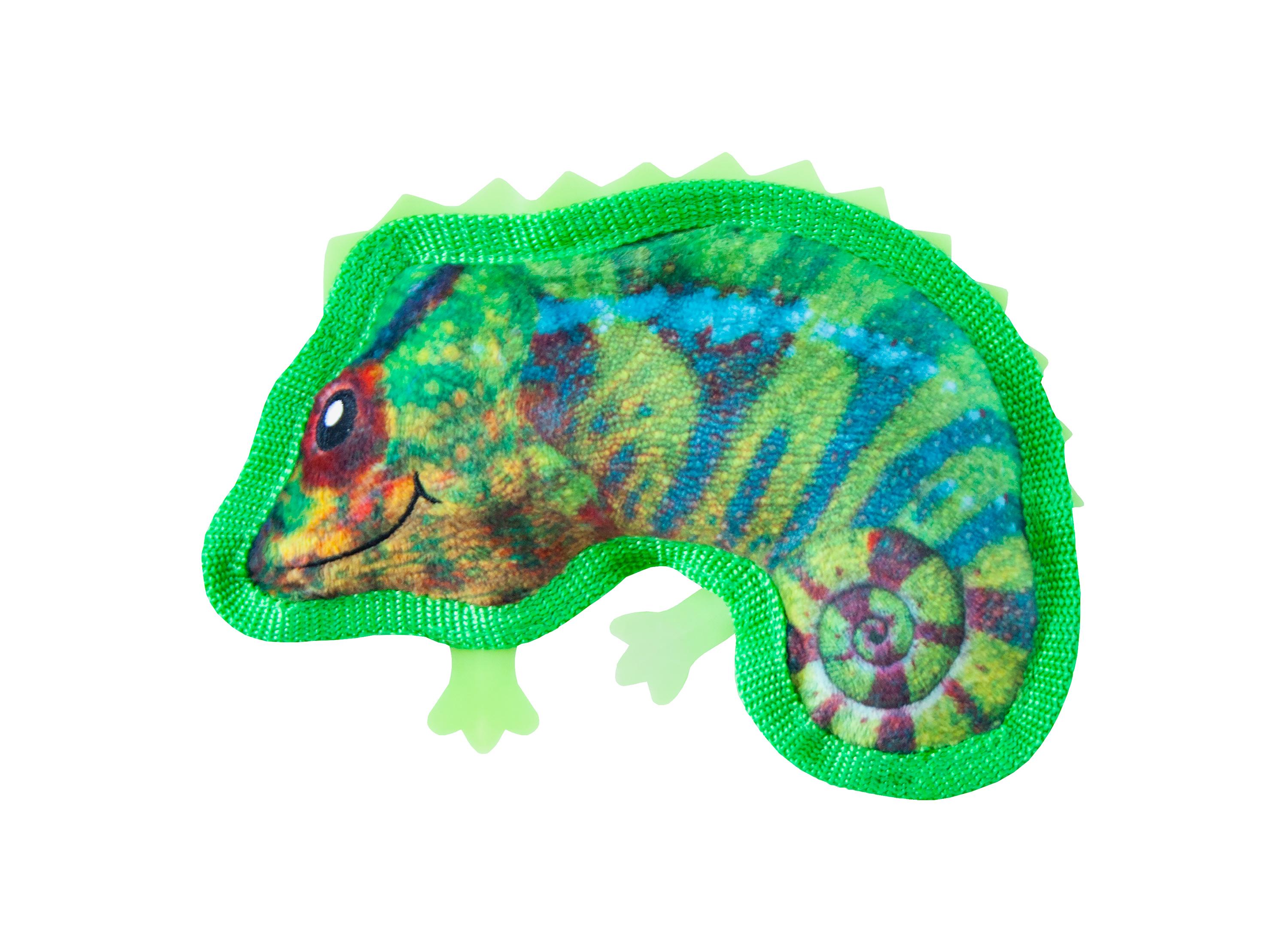 Outward Hound Tough Skinz Chameleon Dog Toy, Green, Small