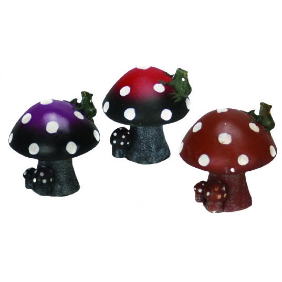 Aqua-Fit Mushroom Aquarium Ornament, Color Varies, 2 x 1 x 1.5-in