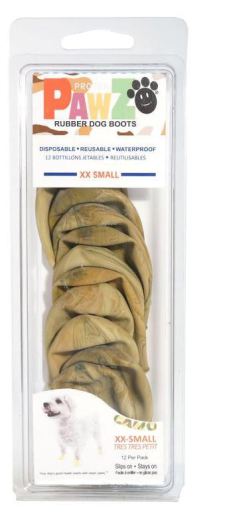Pawz Waterproof Rubber Dog Boots, Camo, 2X-Small