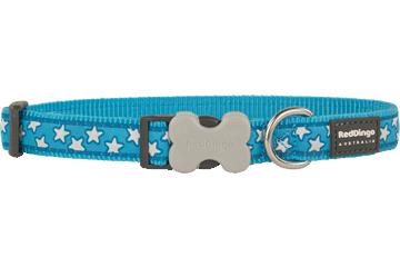 Red Dingo White Star Dog Collar, Turquoise, Large