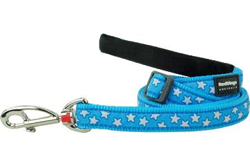 Red Dingo White Star Dog Lead, Turquoise